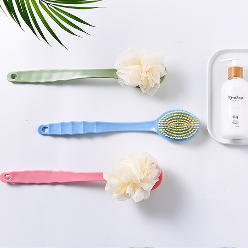 Bath Scrub Brush Long Handle Soft Bristle Shower Scrub Brush Back Scrubber Gadget Shower Brush