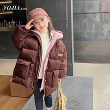 清仓款 童装女童羽绒服冬季新款小女孩中长款外套加厚儿童冬装