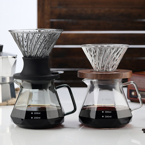 The Heat-resistant Glass Octagonal Diamond Coffee Pot Set