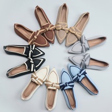 蛋卷欧美王妃鞋春秋飞织单鞋豆豆鞋平底大码女鞋软底针织尖头船鞋