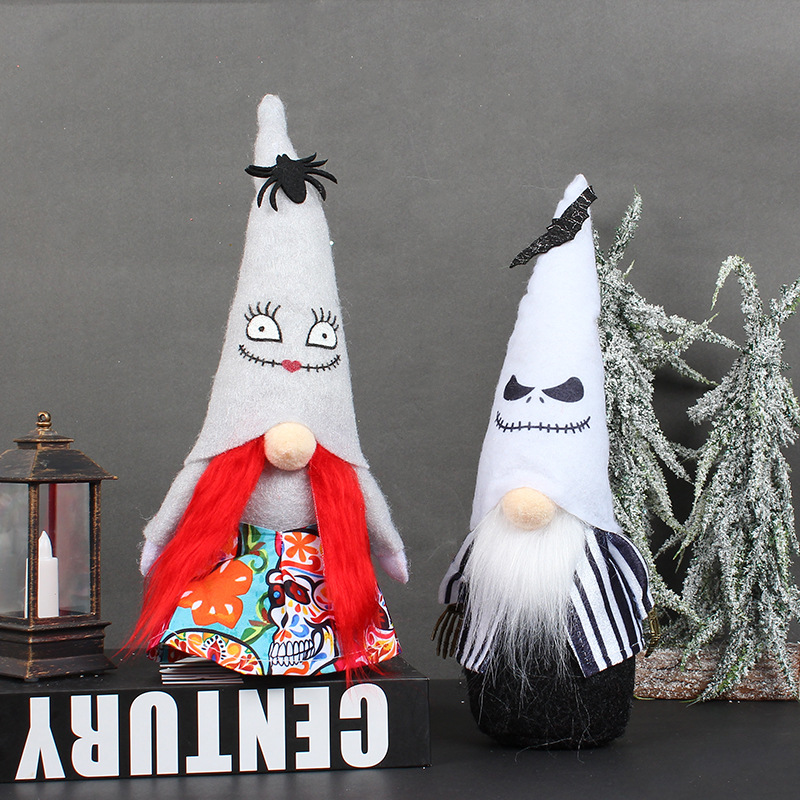 Hong Kong amor Comercio exterior fantasma cara muñeca decoración creativa Halloween señaló sombrero muñeca sin rostro fantasma Festival decoración de escritorio