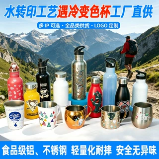 工厂直供遇冷变色杯 304不锈钢单层户外运动便捷式变色水杯定制