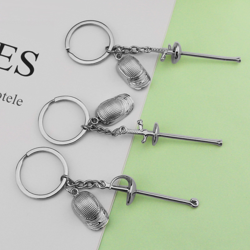 2026 World Games Fencing Keychain Commemorative Small Gift Sword Fencing Sports Professional Competition Small Gift Customization
