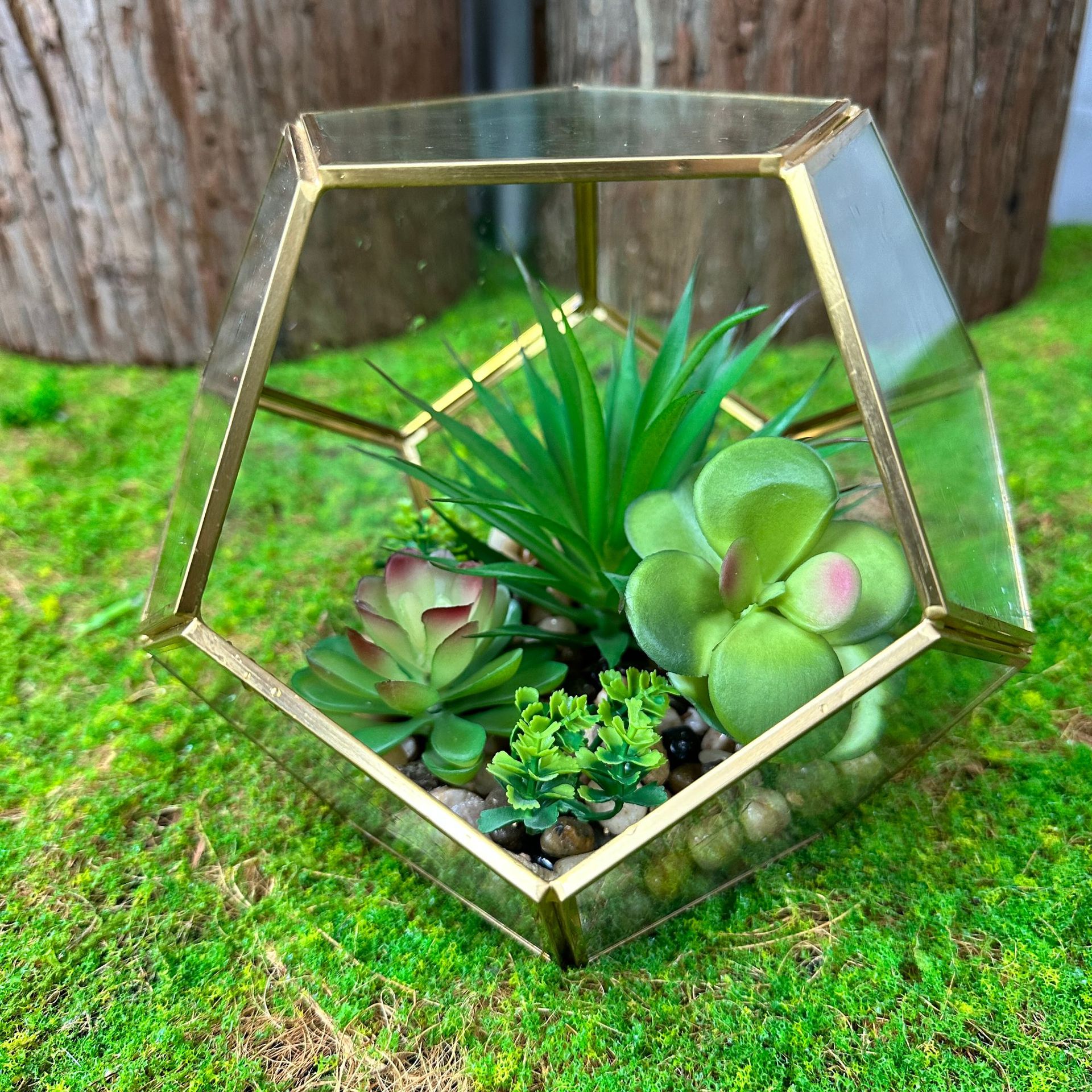 Marco decorativo Planta nórdica colgante de pared decoración de pared colgante de pared tridimensional pared de fondo de planta verde pared cabeza de ciervo simulación suculento planta verde