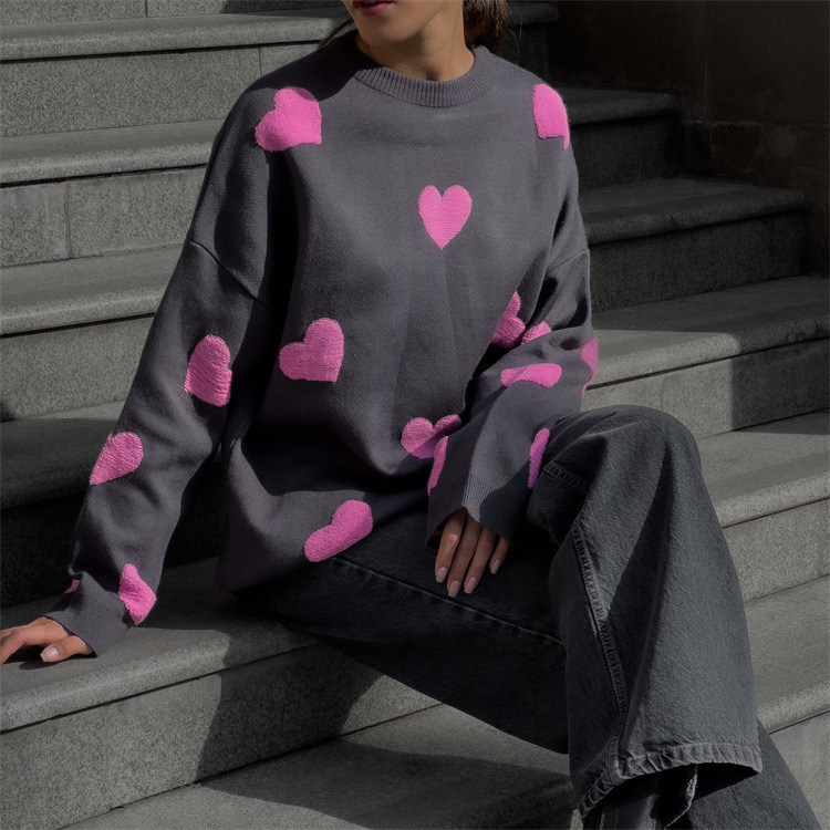 Women's Sweater Long Sleeve Sweaters & Cardigans Streetwear Heart Shape display picture 32