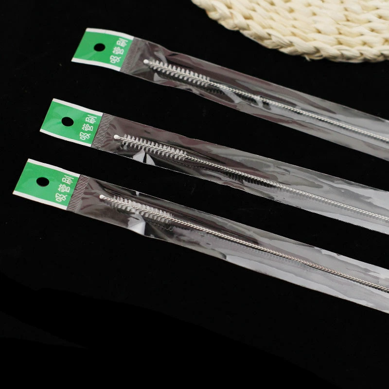 В наличии Всасывающая щетка Нейлоновая пробирка Щетка для бутылок Чайник 304 Нержавеющая сталь OPP Сумка Всасывающая щетка Кисть для воздуховодов