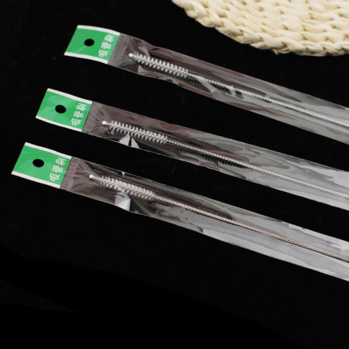 175 nylon test tube kettle bottle brush 304 stainless steel straw brush opp bagged straw brush catheter small brush
