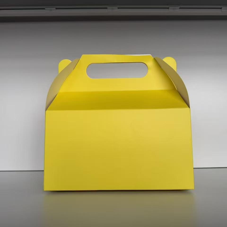 Caja de embalaje de color de grado alimenticio Caja de embalaje de panadería de color sólido Caja de embalaje de pastel Postre galletas de nieve Caja de embalaje portátil image 10