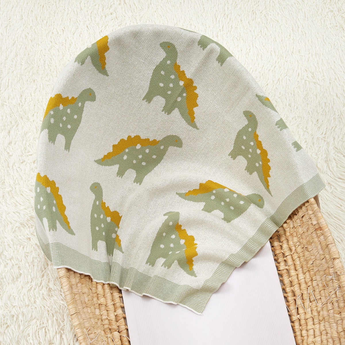 Ins Scandinavian Simple Cross-Border Baby Knitted Blanket Pure Cotton Swaddle Blanket for All Year Round Use, Skin-Friendly for Infants and Children