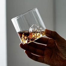 高硼硅玻璃带把观山杯家用高颜值水杯威士忌冰川酒杯喝水杯子茶杯