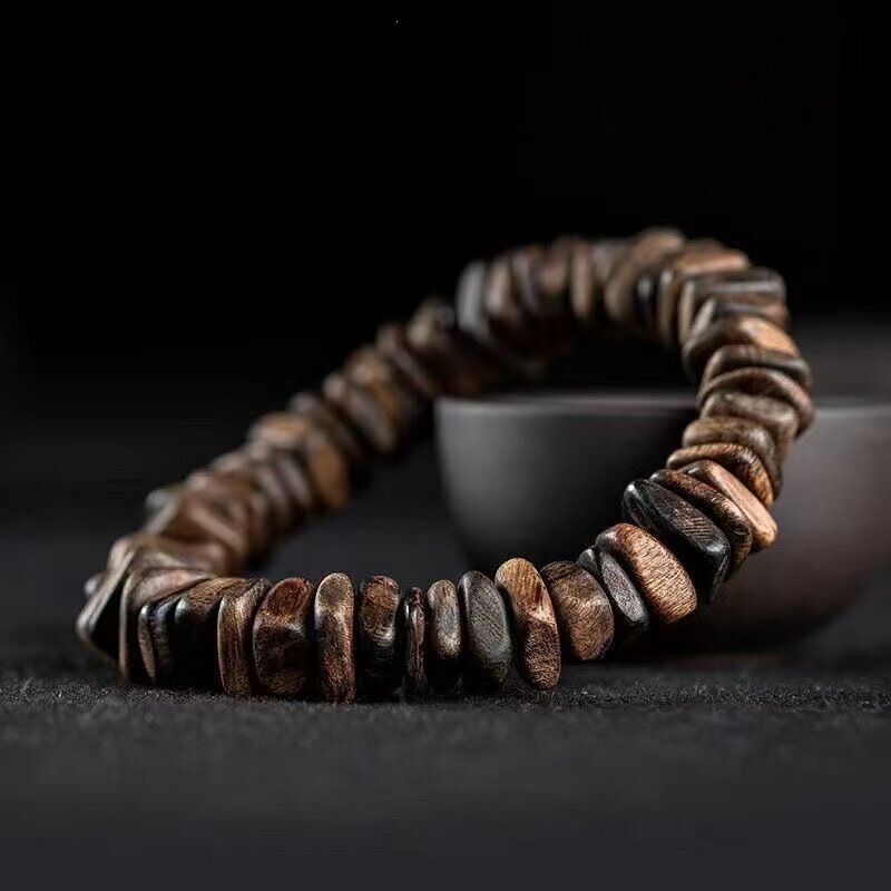 New premium natural high-oil Dala agarwood freeform bracelet, submersible grade old material hand string, Buddhist beads, wooden collectible