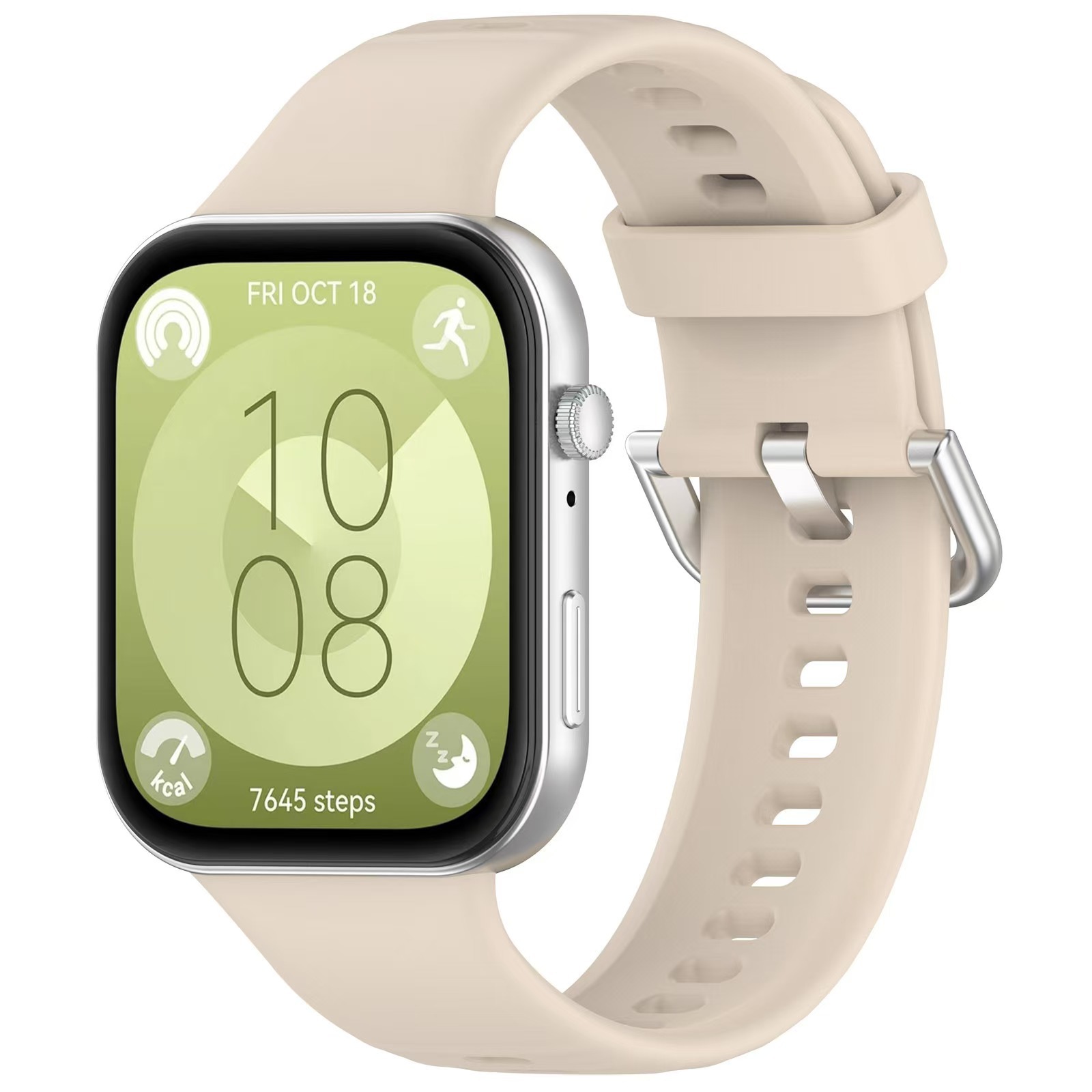 Huawei, silicone watch strap, silver 3 sample