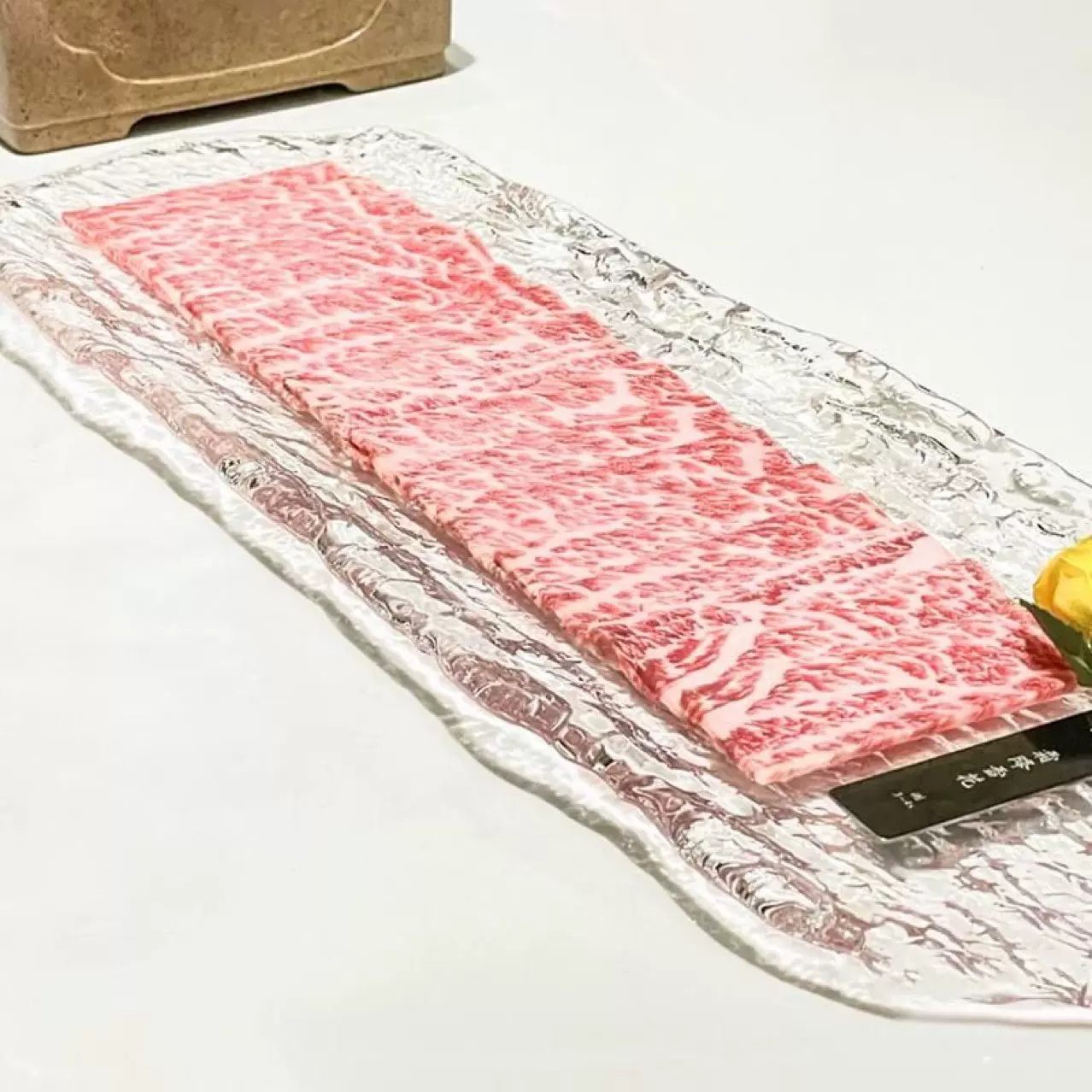 时尚手绘椭圆异形玻璃盘港式海鲜火锅雪花盘子火锅店餐具套装批发