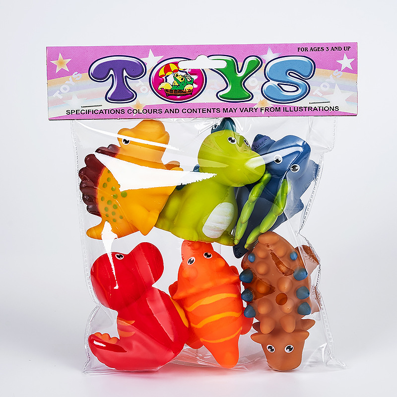 Juegos de agua de venta cruzada de dibujos animados pequeños dinosaurios set animal lindo pellizco pellizco llamó adornos juguetes de baño de pellizco pellizco