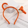 Three dimensional knitted headband handmade, woven hair accessory, hairpins for face washing, cat, tiger