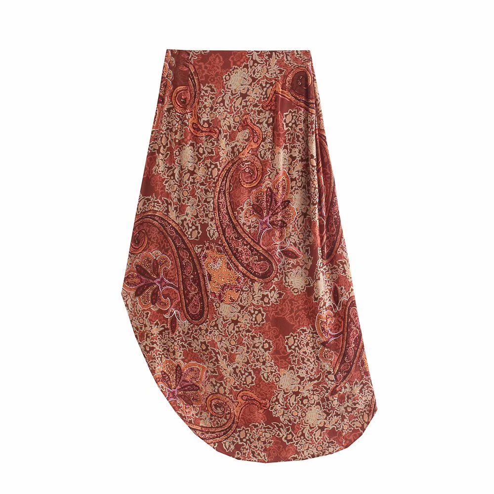 knot decorated printed skirt nihaostyles clothing wholesale NSAM72134