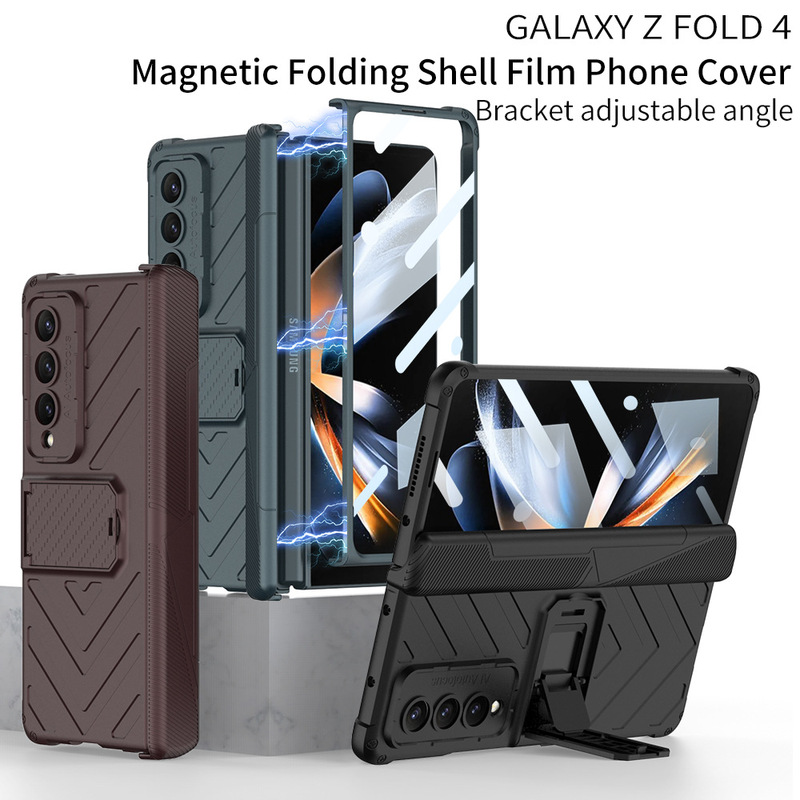 For Samsung zfold4 Phone Case Folding Screen w23 Creative Armored Hinge Magnetic Pen Case Bracket Protective Cover For Samsung zfold4 Phone Case Folding Screen w23 Creative Armored Hinge Magnetic Pen Case Bracket Protective Cover