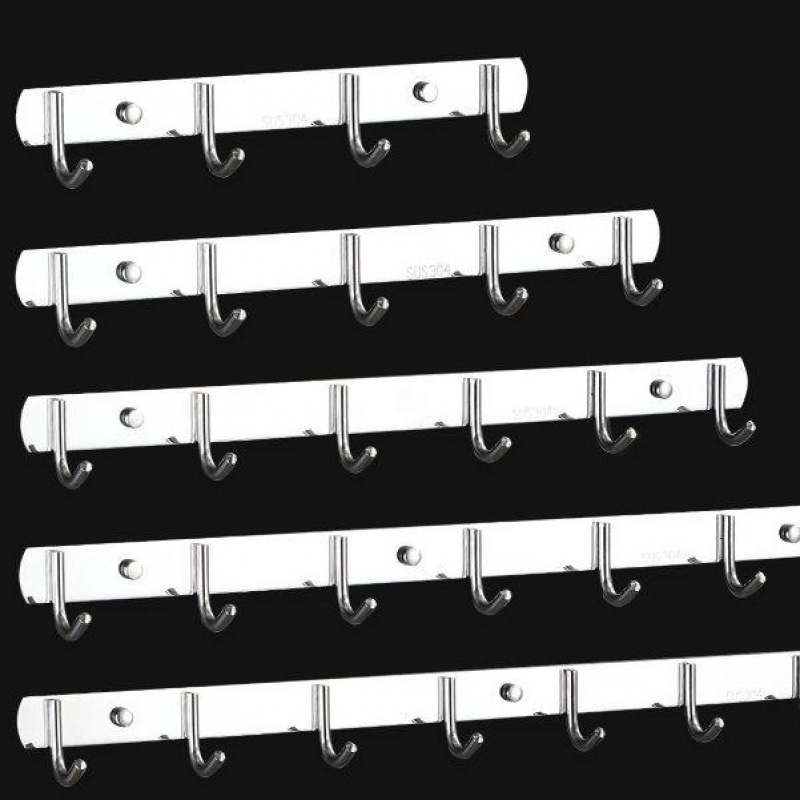 Row of hooks for kitchen walls, bathroom clothes rack, can be drilled, strong load-bearing, single row of hooks for kitchen walls Row of hooks for kitchen walls, bathroom clothes rack, can be drilled, strong load-bearing, single row of hooks for kitchen walls
