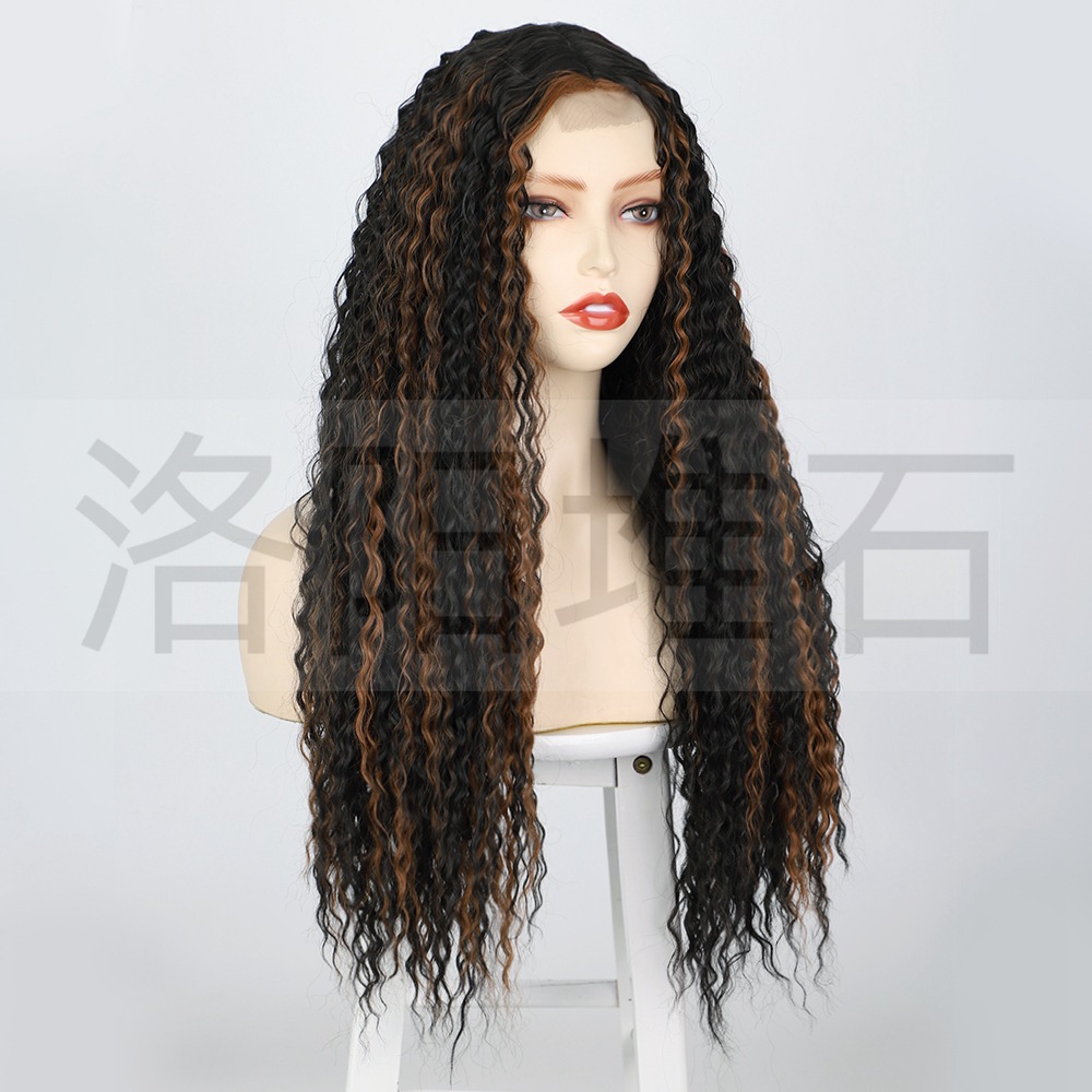 European And American Ladies Wigs Small Lace Long Curly Hair Headgear Wigs display picture 5