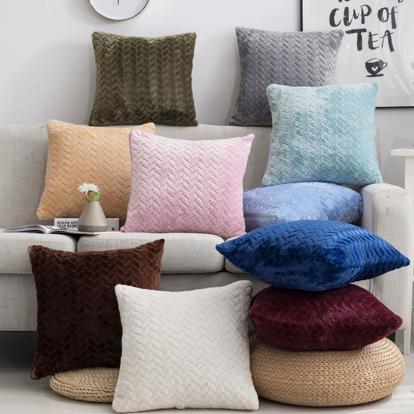 (Cross-border trading), modern and minimalistic plush pillow, pillowcase for bed