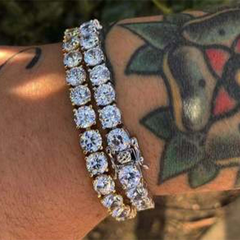 European and American Ins Cross-Border Hot-Selling 24Aa Claw Chain Bracelet Men's Hip-Hop Chain Diamond Rhinestone Chain Wish Hot Style