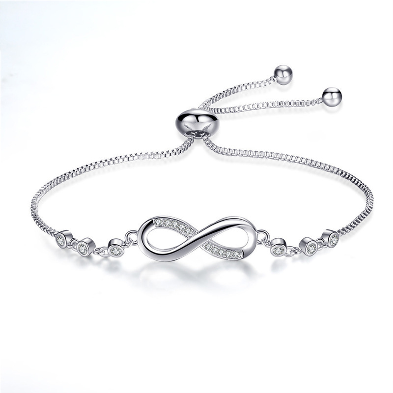 Cross-Border Hot-Selling Women's Bracelet with Copper Micro-Inlaid Zircon, Adjustable Bracelet, Fashionable and Versatile, Unique Figure-Eight Shape, Light Luxury Bracelet Cross-Border Hot-Selling Women's Bracelet with Copper Micro-Inlaid Zircon, Adjustable Bracelet, Fashionable and Versatile, Unique Figure-Eight Shape, Light Luxury Bracelet