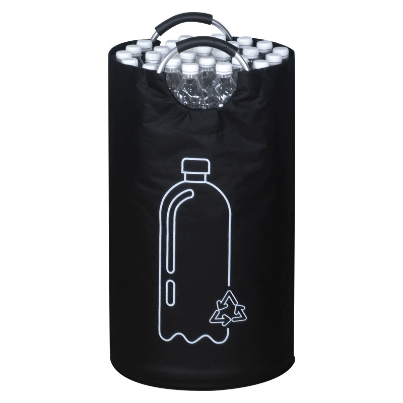 Foldable Laundry Basket, Aluminum Handle, Waterproof Tall Bottle Recycling Bin, Handheld