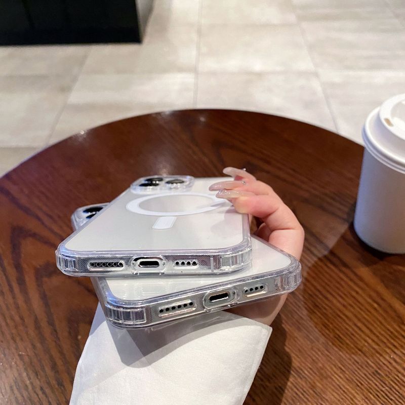 透明精孔磁吸壳适用苹果16手机壳全包亚克力iphone15promax保护套|undefined