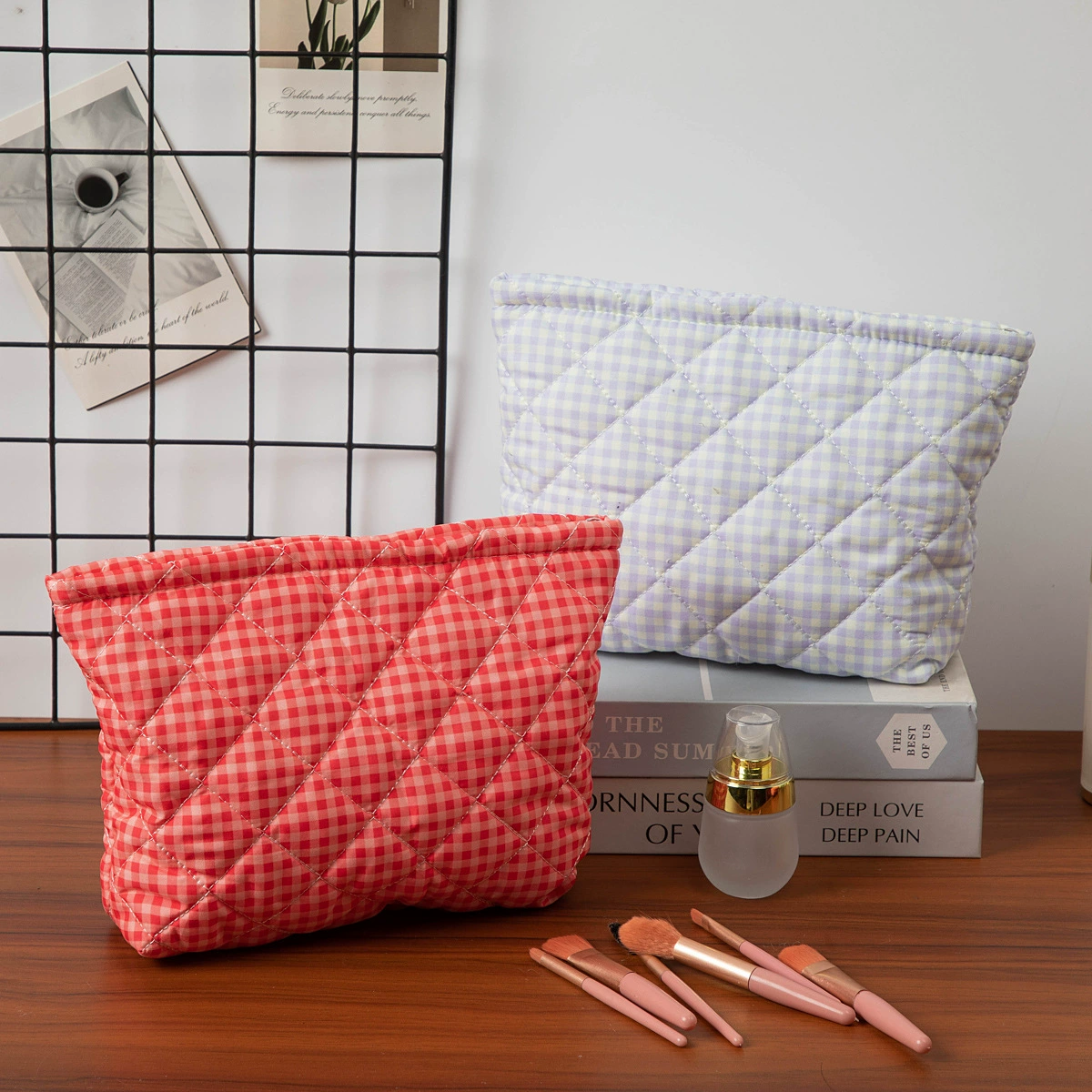 Брендовая свежая косметичка, маленькая клач-баг, дорожная сумка, organizer bag, корейский стиль
