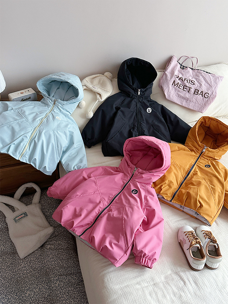 [Nuevo estándar nacional 90 blanco] invierno chaqueta de plumón infantil chaqueta de niña nuevo estilo coreano tres armadillos de asalto