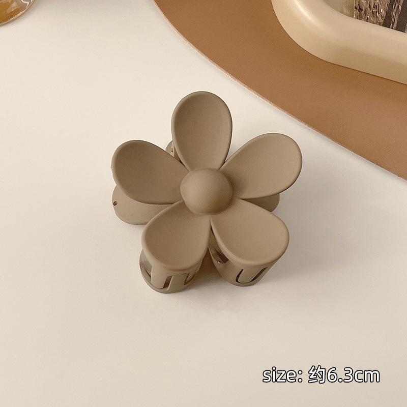 Nuevo elegante horquilla trasera cabeza baño clip tocado clip de tiburón Estilo coreano primavera/verano leche marrón serie captura clip neto rojo