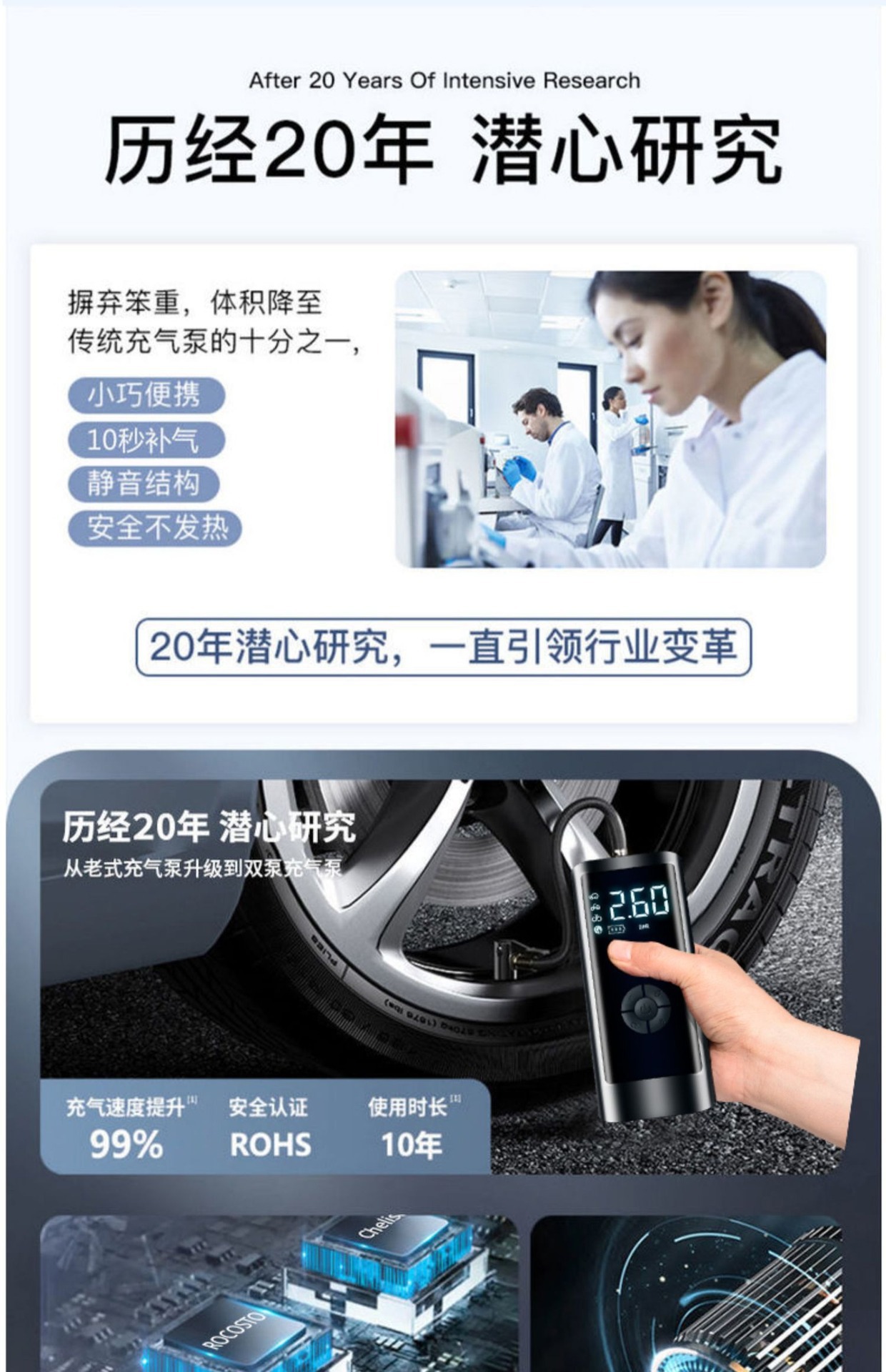 Intelligent digital display wireless car inflator tire inflator car inflator electric car high pressure pump