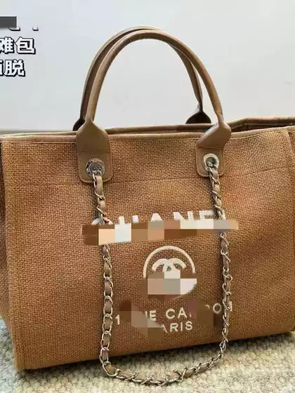 Classic Linen Canvas Beach Bag, Large-Capacity Shopping Bag, Casual and Versatile, a Must-Have for Summer, High-End
