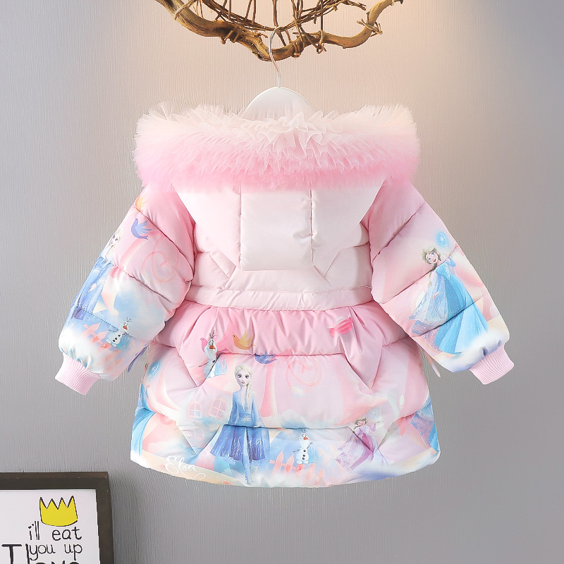 Ropa para niños al por mayor de invierno para niñas congeladas Aisha abrigo forrado de algodón acolchado Chaqueta acolchada de algodón Aisha engrosada para nuevas niñas