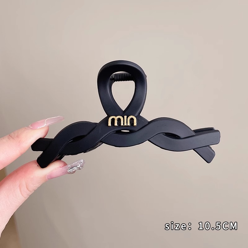 Clip de tiburón negro Clip de agarre de sentido avanzado femenino Horquilla grande en la parte posterior de la cabeza 2025 nuevo clip para el cabello tocado rasgador para el cabello