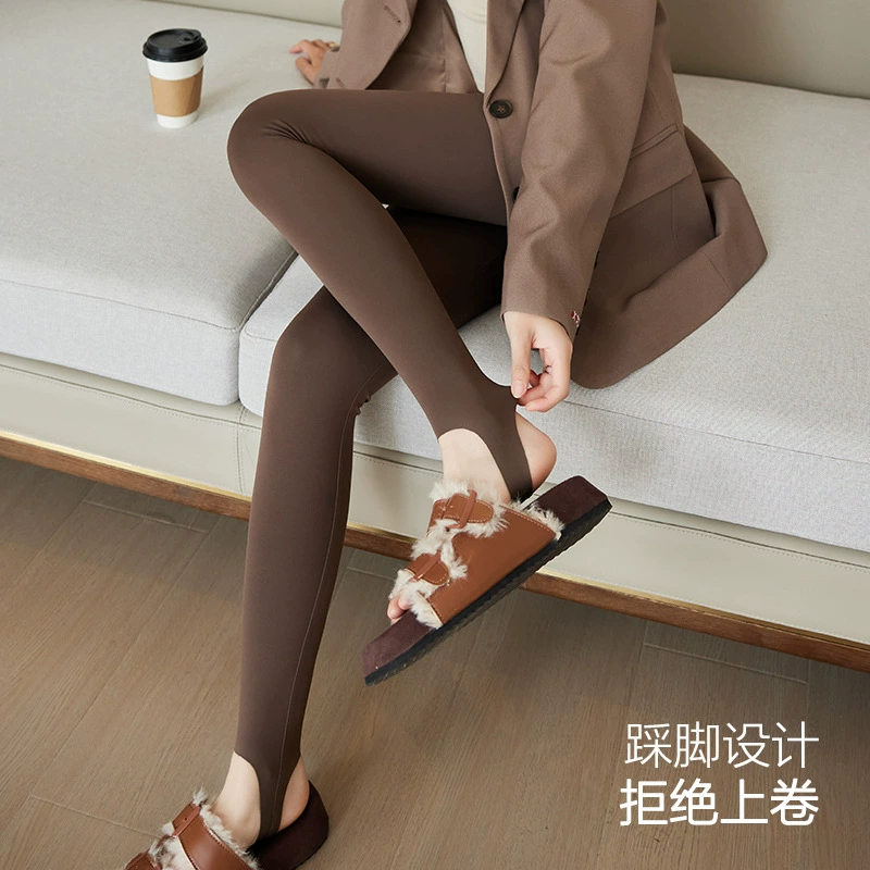 Demi-season fleece shark, leggings, yoga clothing, trousers, high waist, tight