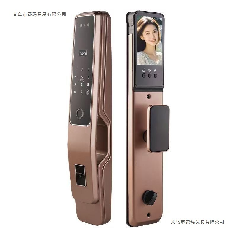 Rose Champagne Gold 3D Face Recognition Fully Automatic Smart Fingerprint Lock Anti-Theft Door 3D Face Recognition Home Visual