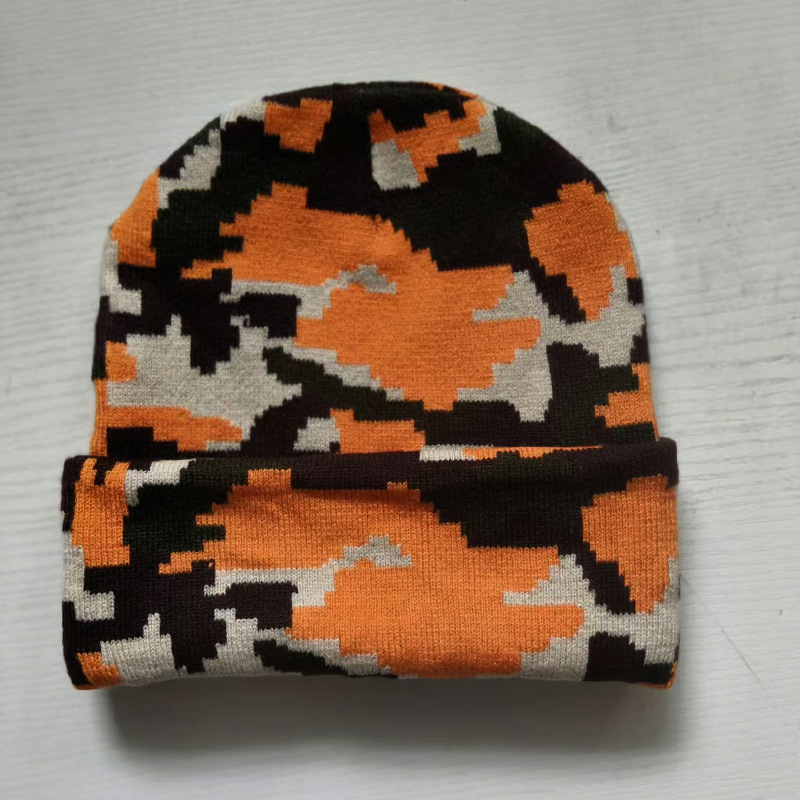 Gorro de Punto Jacquard de Acrílico Térmico, Cortavientos y Plegable para Exteriores e Invierno