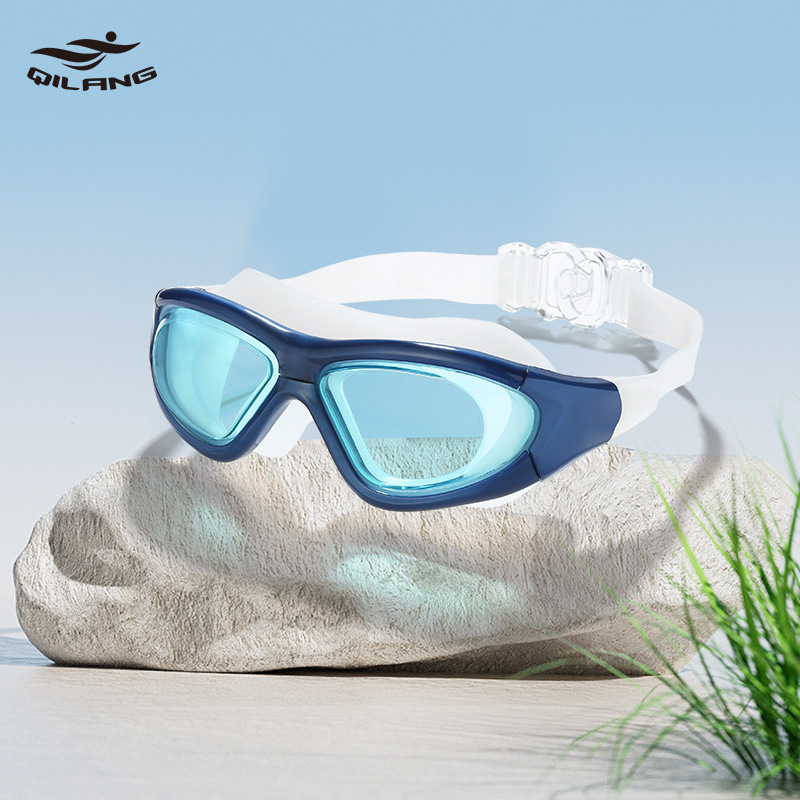 Gafas de Natación de Marco Grande para Adultos Impermeable y Anti-Empañamiento con Tapones para Natación image 11