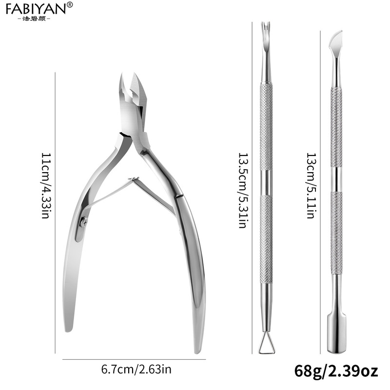 ステンレスの死皮ハサミセットのダブルヘッドの鋼は甲を外して甲の器の爪やすりの死皮ハサミのネイルツールセットを削ります。|undefined