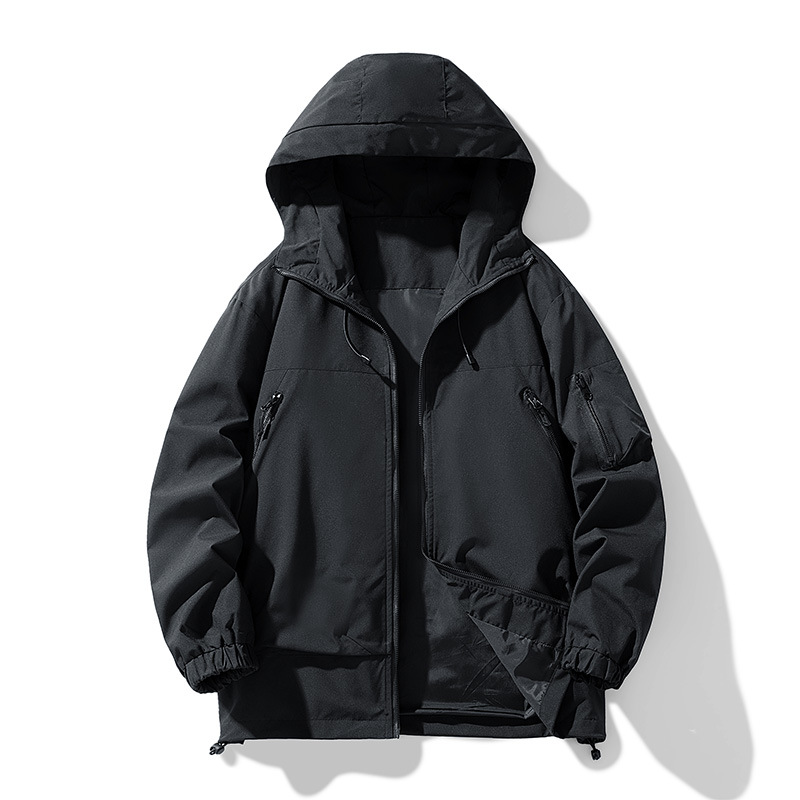 Coupe-vent imperméable à capuche multipoches pour couple, homme et femme, nouvelle veste décontractée, polyvalente et tendance, coupe ample_voghion.com