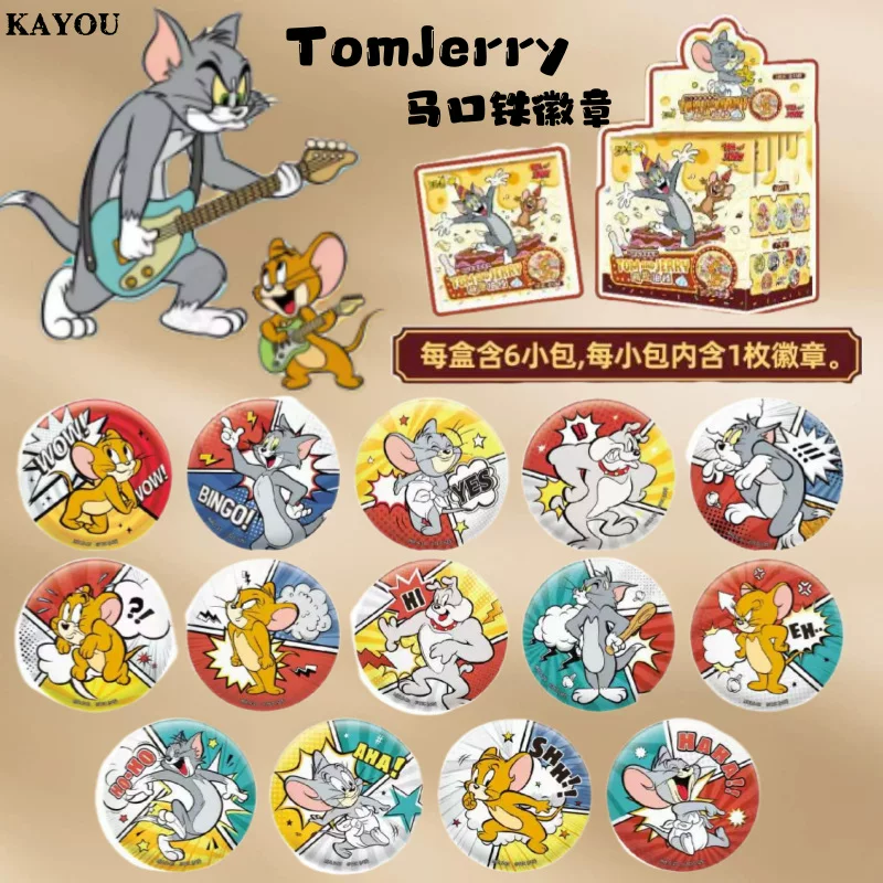 Card game Tom and Jerry Tinplate Badge Series Cute Partner Official Genuine Peripheral Bar Ji Guzi Badge