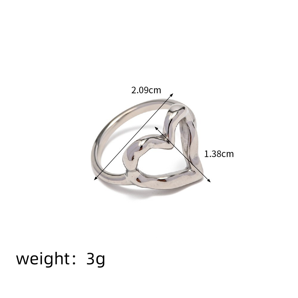 Sweet, IG Style Style Wholesale Jewelry IG Style Sweet Heart Shape 304 Stainless Steel 18K Gold Plated Hollow Out Rings