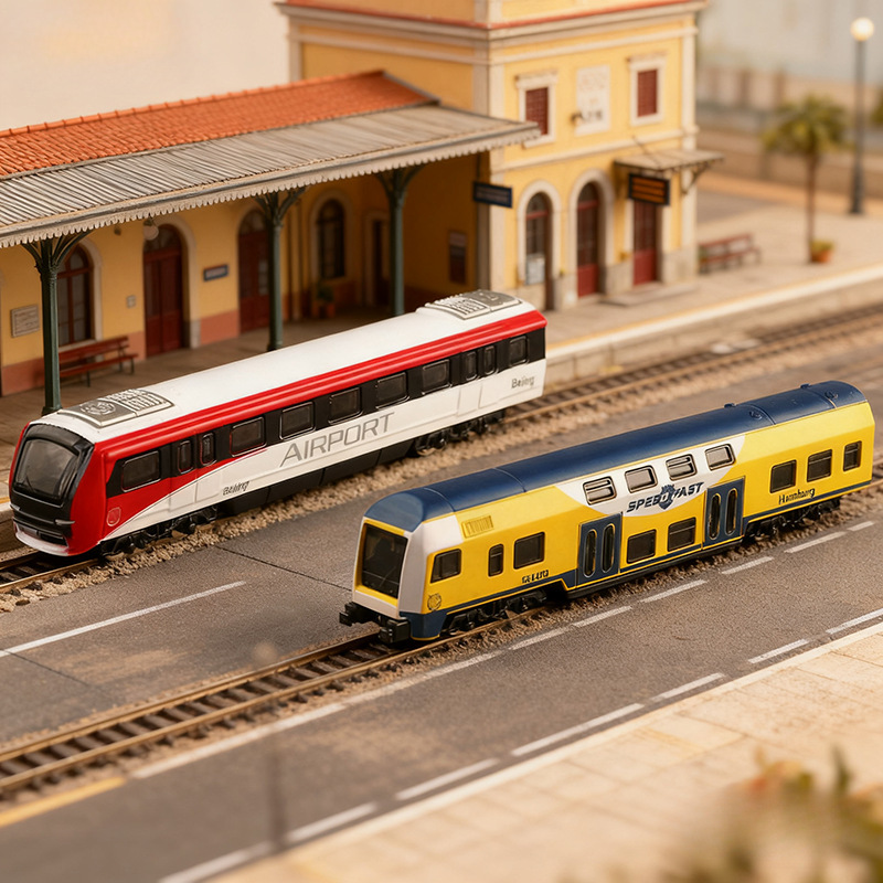 Vintage-Style Miniature Train with Inertial Sliding Alloy Toy Car Model for Boys, Available for Wholesale