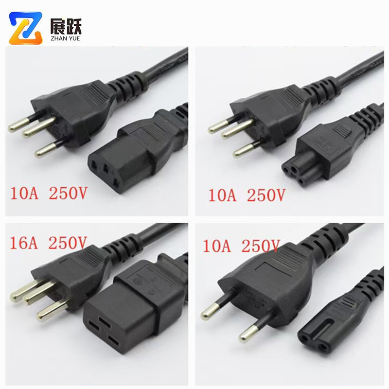 瑞士插头电源线防水插过IP55瑞士三插16A过滚筒测试H05Z1Z1-F  瑞