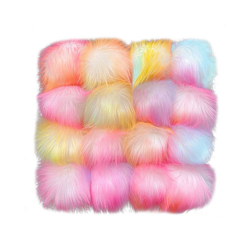 Concealed buckle imitation fox fur ball combination fur ball plush ball imitation fur ball cap ball imitation raccoon artificial fur ball