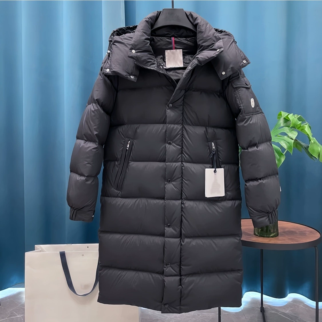 (Cross-border trading), matte keep warm velvet long down jacket, translucent shading, increased thickness, goose down