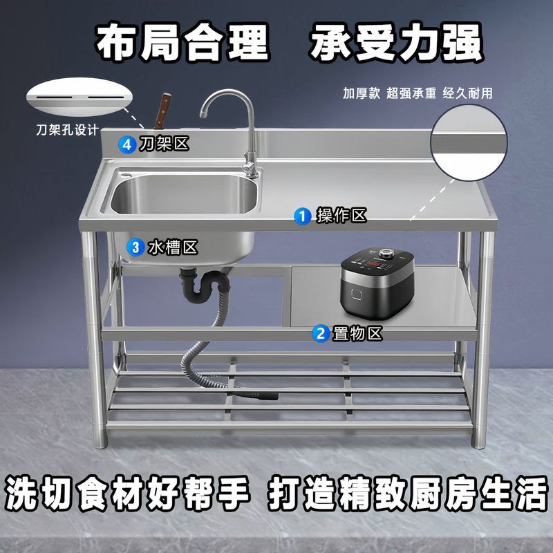 ステンレスシンク ダブルシンク ダブル洗面台 カウンタートップ一体型キッチンスタンド 洗面台一体型カウンタートップ 食器洗い用ダブルシンク 家庭用|undefined