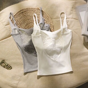 Lace top with cups, breast pads, underwear, American style, backless, strap bra, slim fit