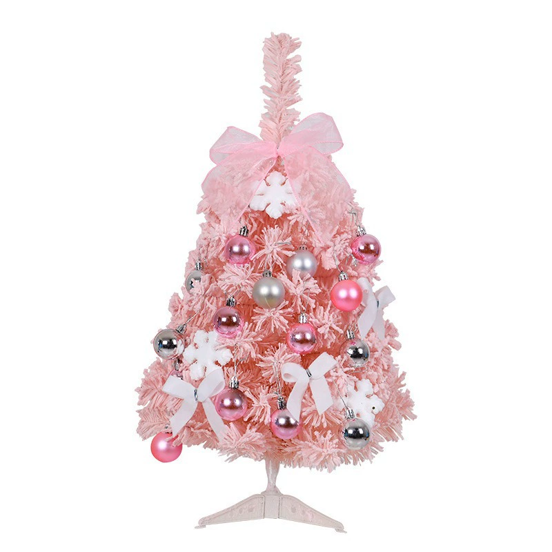 Tabletop Christmas tree 60 cm, handmade, Tiffany blue or romantic pink flocked